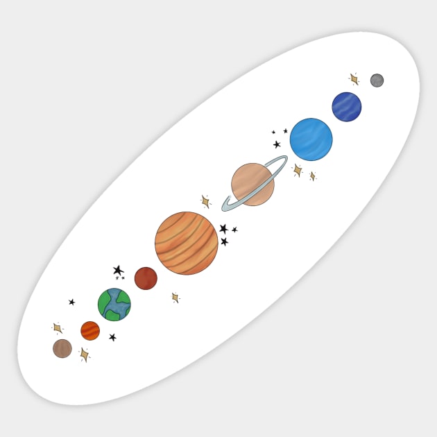 Solar system space colored version Sticker by kymbohcreates